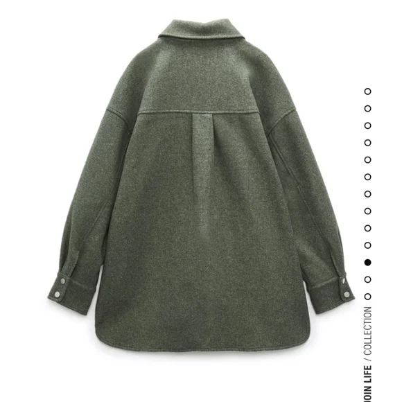 Zara * Soft Overshirt Shacket Shirt khaki - Picture 6 of 7
